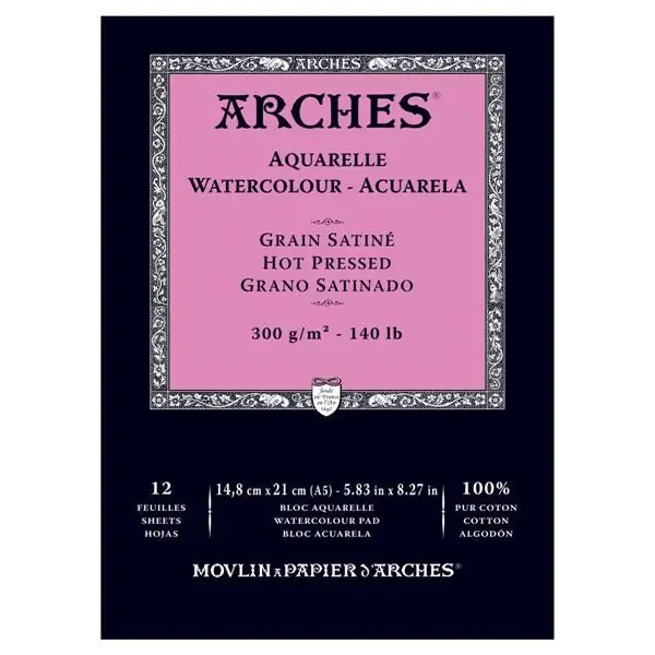 Betaalbaar Arches hot pressed A5 300gr 1-zijde lijm