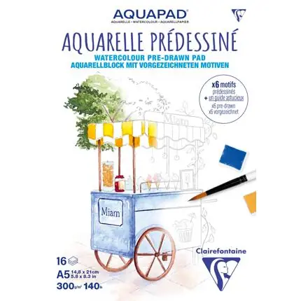 Veilige Betaling Clairefontaine watercolourpaper pre-drawn – A5