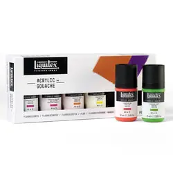 Liquitex acrylic gouache set 6 x 59ml Fluorescents Direct Beschikbaar