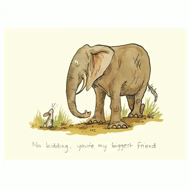 Wenskaart – No kidding, your're my biggest friend, Anita Jeram Beperkte Voorraad