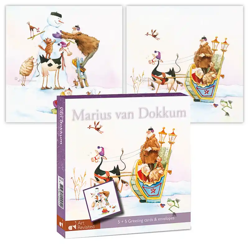 Wenskaartenset Marius van Dokkum kerstkaart set 6 Meest Verkocht