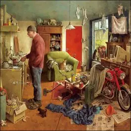 Betrouwbaar Wenskaart Marius van Dokkum – Mannenhuishouding – 10 x 10