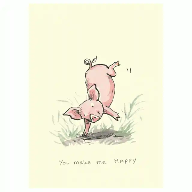 Wenskaart – You make me HAPPY, Anita Jeram Hoge Kwaliteit