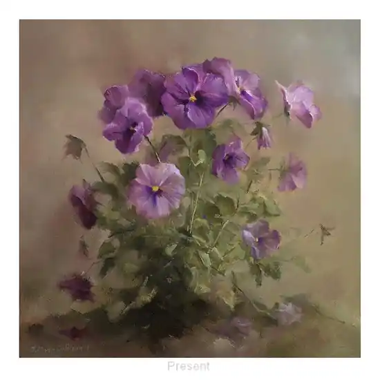 Direct Verzonden Wenskaart Marius van Dokkum – Viooltjes – 10 x 10