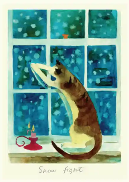 Rechtstreeks Van De Fabrikant Wenskaart – snowfight, Anna Shuttlewood