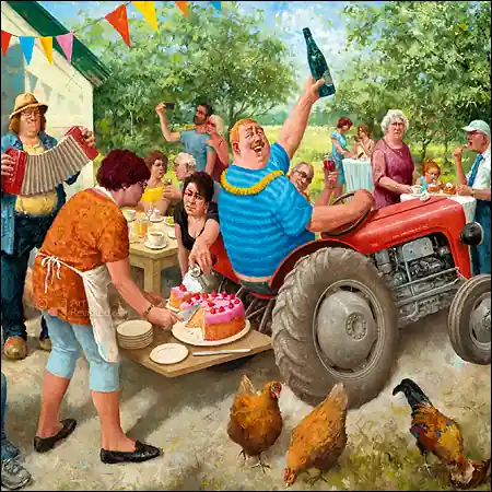 Betaalbaar Wenskaart Marius van Dokkum – Tuinfeest – 10 x 10