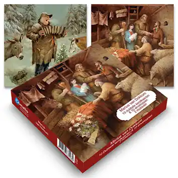 Kerstkaartenset – Marius van Dokkum – ezel/stal Actieprijs
