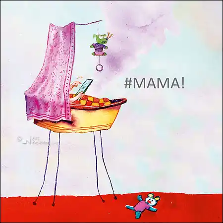 Wenskaart blic Marius van Dokkum – #mama – 12 x 12 Alleen Vandaag