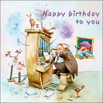 Express Levering Wenskaart blic Marius van Dokkum – Happy birthday to you – 12 x 12
