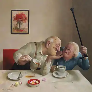 Wenskaart Marius van Dokkum – Liefde van een kant – 15 x 15 Gratis Verzending