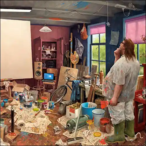 Wenskaart Marius van Dokkum – Wachten op inspiratie – 15 x 15 Must-Have