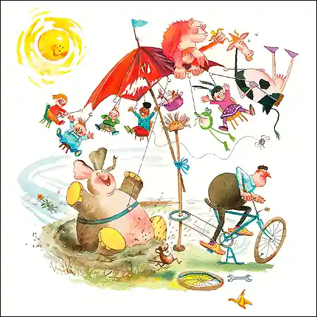 Speciale Aanbieding Wenskaart blic Marius van Dokkum – Het pretpark – 12 x 12