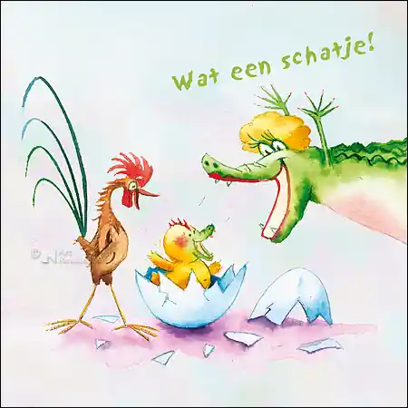Premium Wenskaart blic Marius van Dokkum – Wat een schatje – 12 x 12