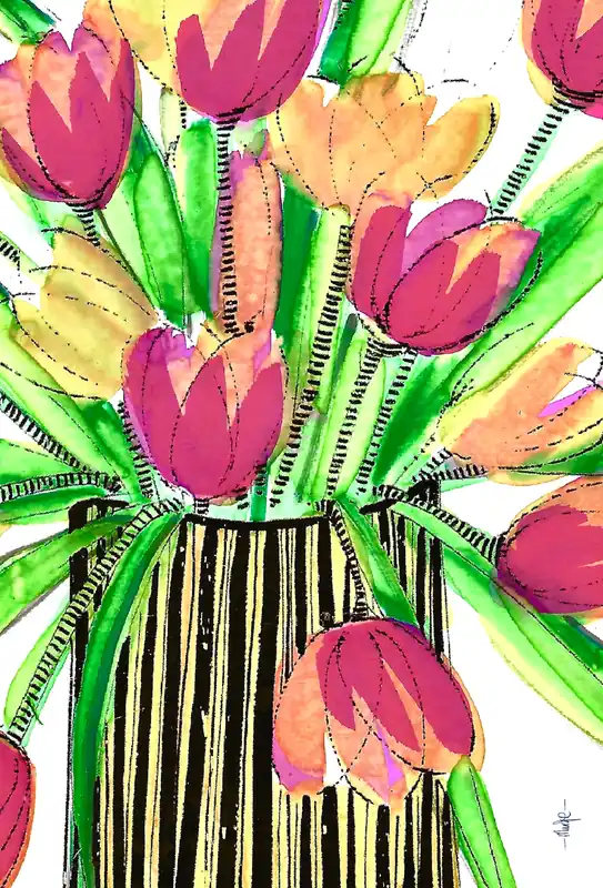 Ansichtkaart Marije – Voorjaarsgeluk – Blij met de pluktuin Betaalbaar