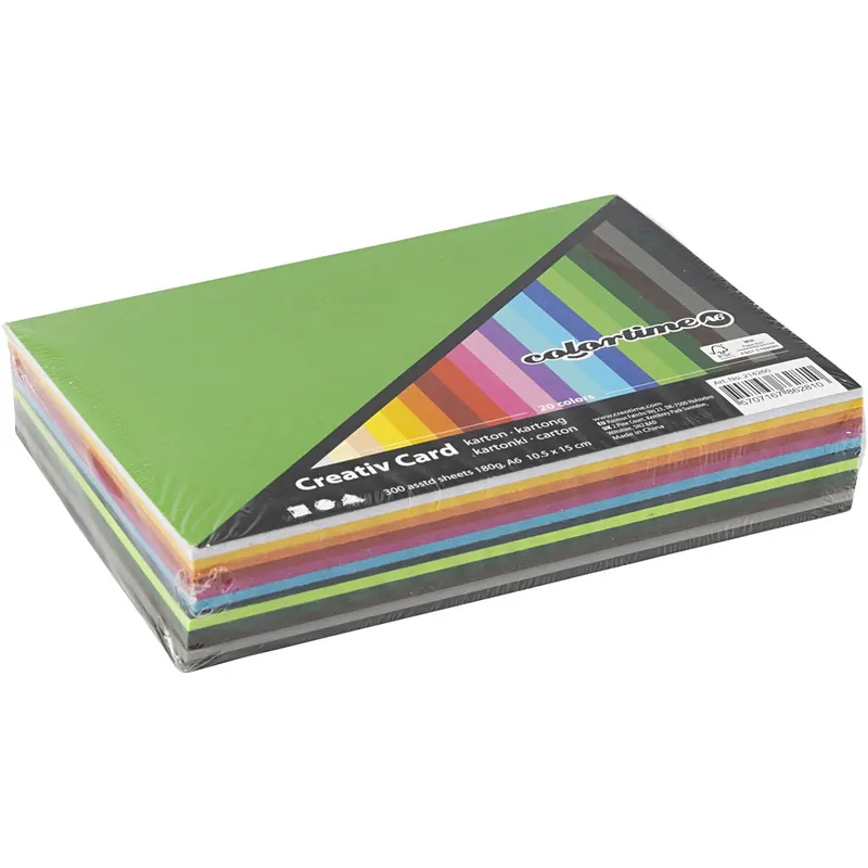 Korting Colortime knutselkarton 180gr A6 120 vel