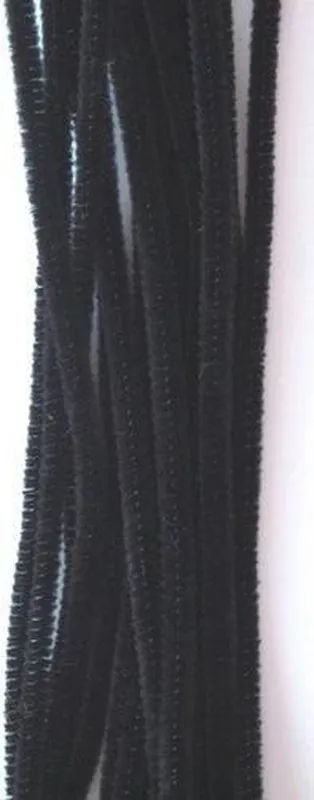 Chenille 6mm x 30cm 20 stuks – zwart Hete Deal