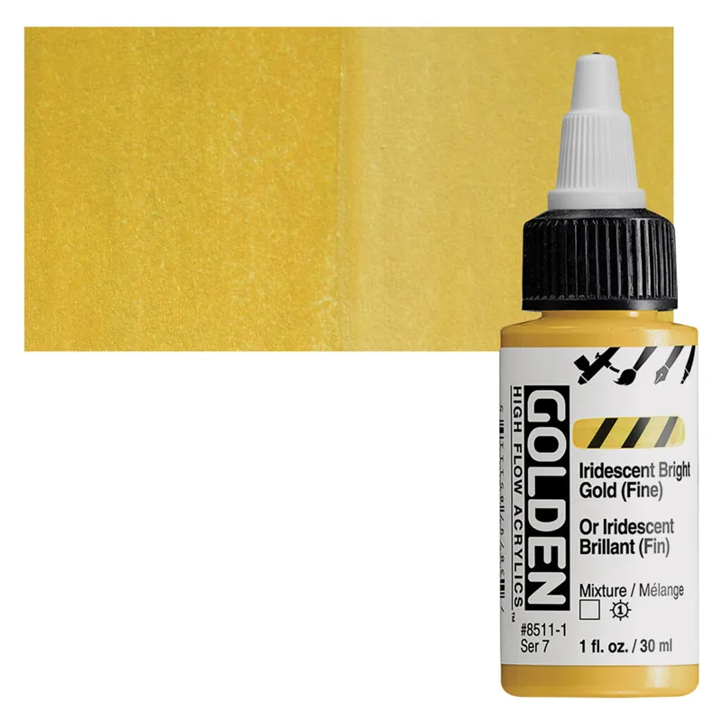 Golden high flow acrylics 30ml – S7 – 8511 iridescent brigth gold (fine) Populair