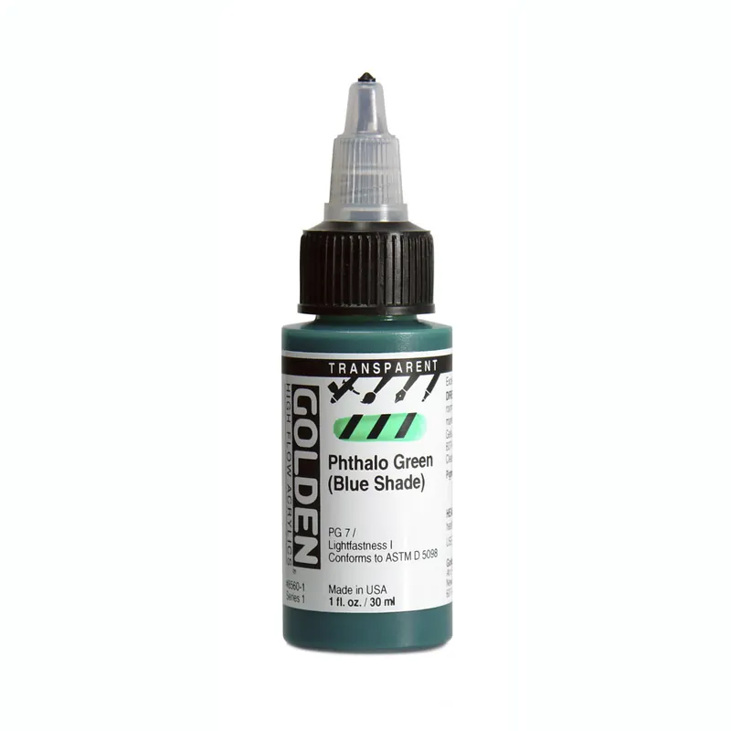 Golden high flow acrylics 30ml – S1 – 8560 phthalo green (blue shade) – transparant Betaalbaar