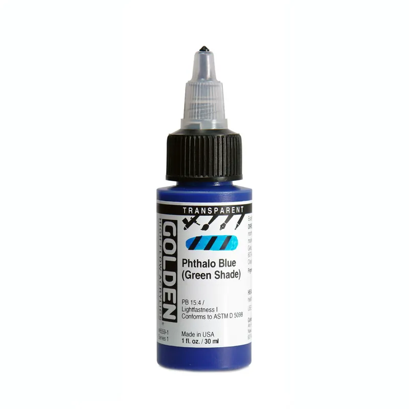 Golden high flow acrylics 30ml – S1 – 8559 phthalo blue (green shade) – transparant Koopje