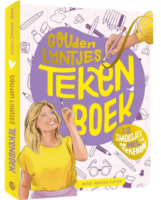 Gouden lijntjes tekenboek, 12 smoesjes om wel te tekenen, Anne Jorinde Kuiper Favoriet