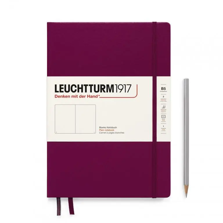 Finale Uitverkoop Leuchtturm1917 hardcover B5 – blanco – port red