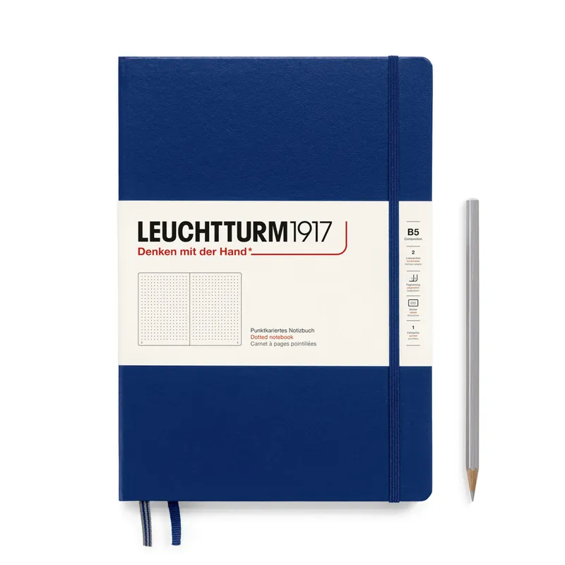 Aanbieding Leuchtturm1917 B5 hardcover – dotted – Navy