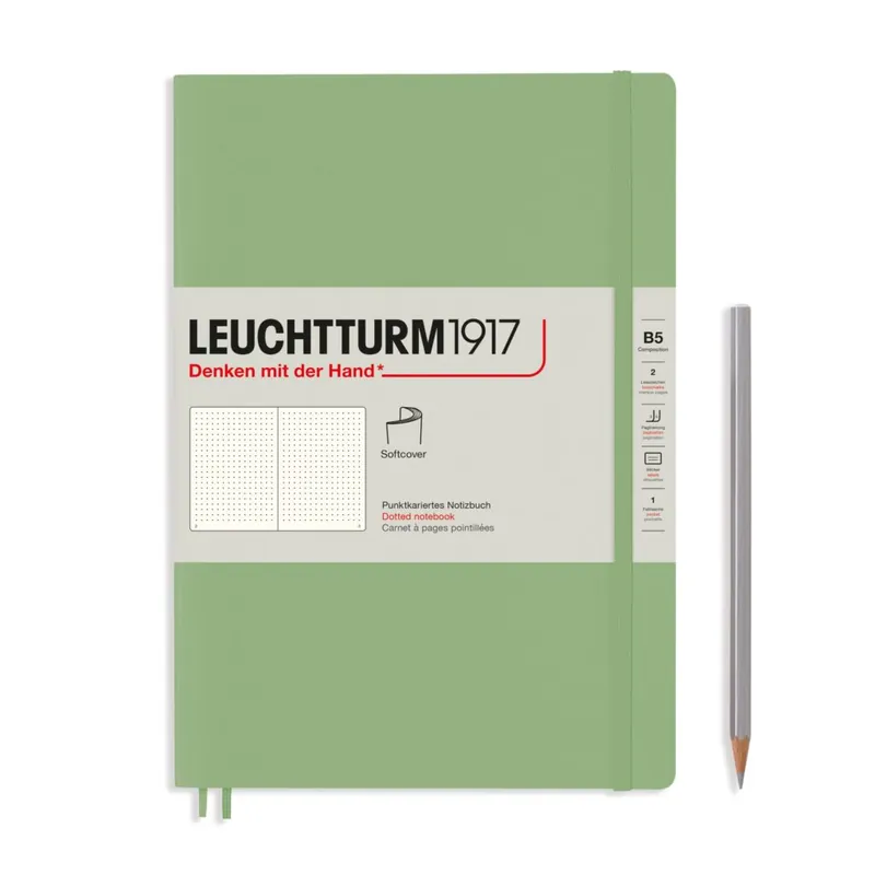 Leuchtturm1917 soft cover B5-dotted- Sage Superprijs