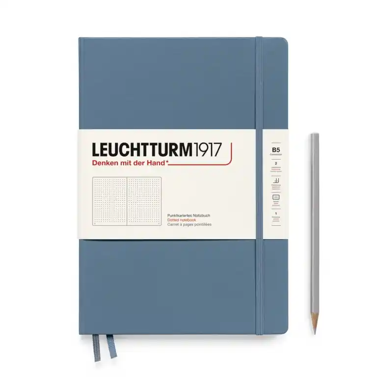 Tijdelijk Beschikbaar Leuchtturm1917 B5 hardcover – dotted – stone blue