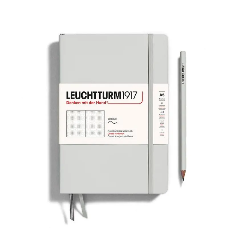 Leuchtturm1917 medium softcover – dotted – light grey Laatste Kans