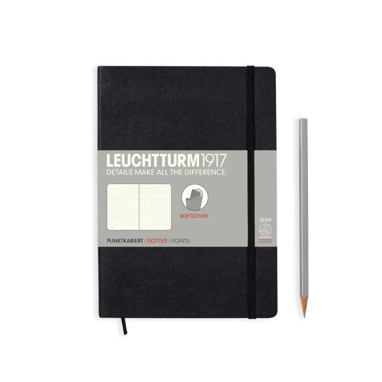 Leuchtturm1917 medium softcover – dotted – black Express Levering