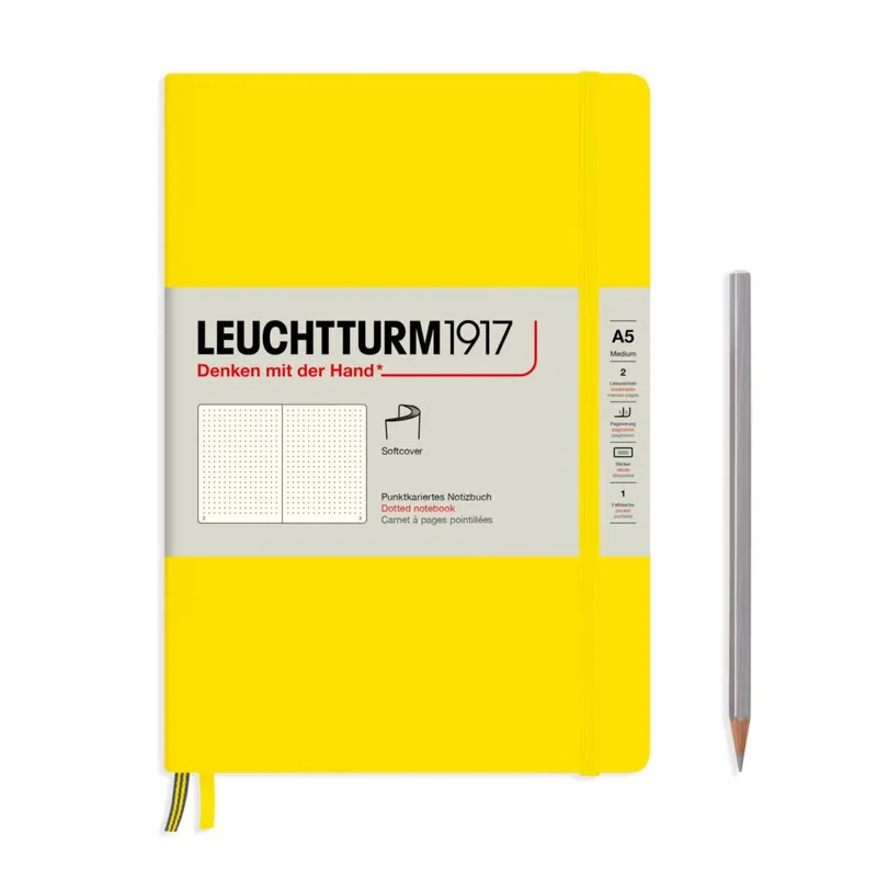 Leuchtturm1917 medium softcover – dotted – lemon Fabrieksprijs