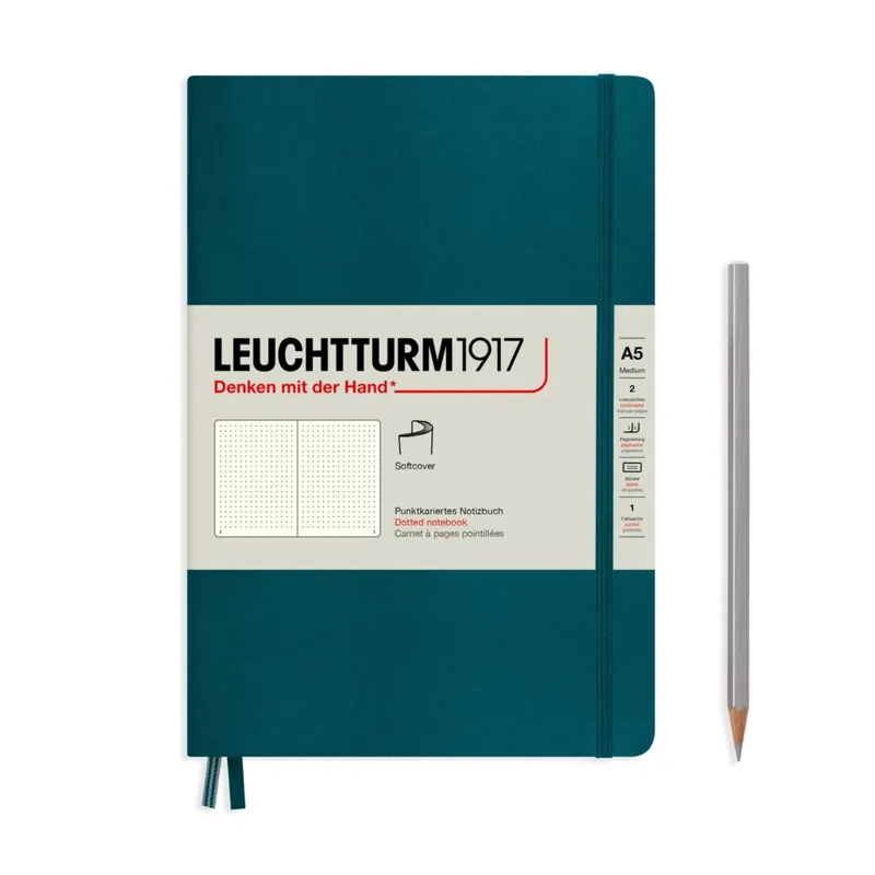 Shop Nu Leuchtturm1917 medium softcover – dotted – pacific