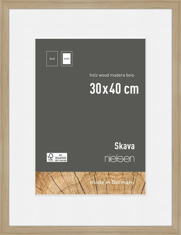 Nielsen wissellijst Skava eiken – 30 x 40 natuur Premium
