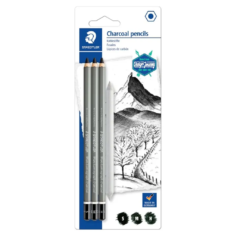 Direct Verzonden Staedtler Mars Lumograph Charcoal set + doezelaar
