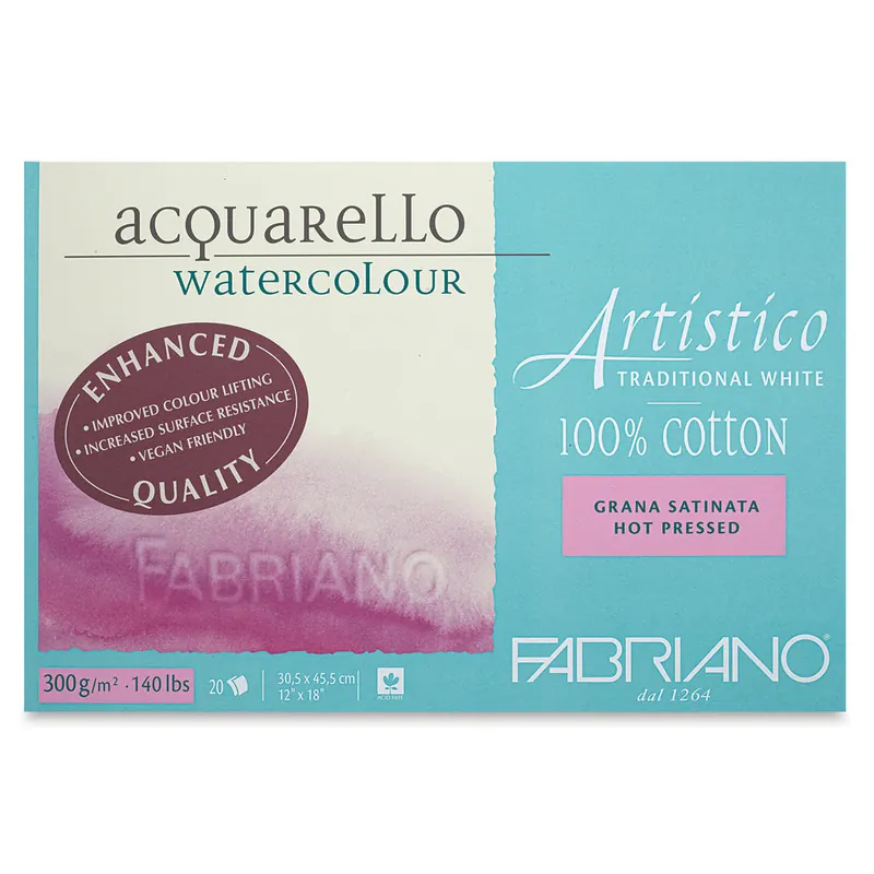 Direct Beschikbaar Fabriano artistico watercolour – 30,5 x 45,5 hot pressed