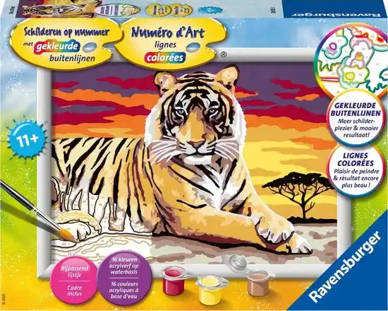 Flitsaanbieding Ravensburger schilder op nummer – 18 x 24 – 11+ tijger