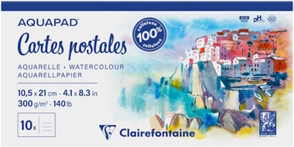 Clairefontaine Aquapad Cartes postales aquarel – 10,5 x 21 300gr Aanbieding