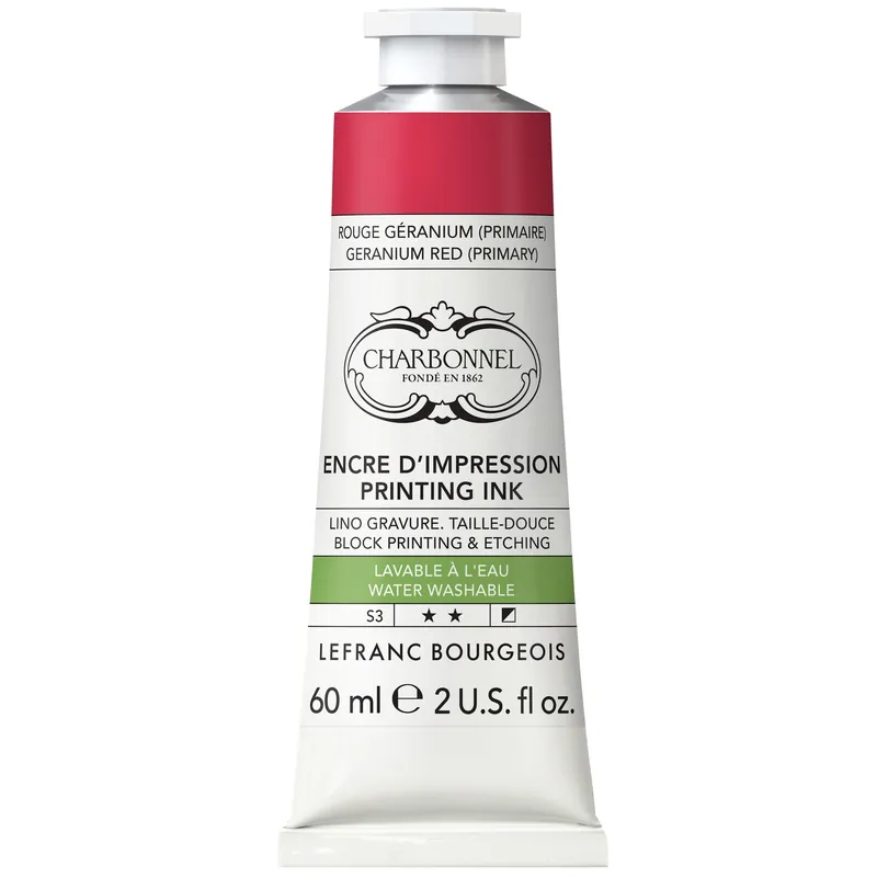 Superprijs L&F Charbonnel blockprinting inkt 60ml S3 – 494 geranium red