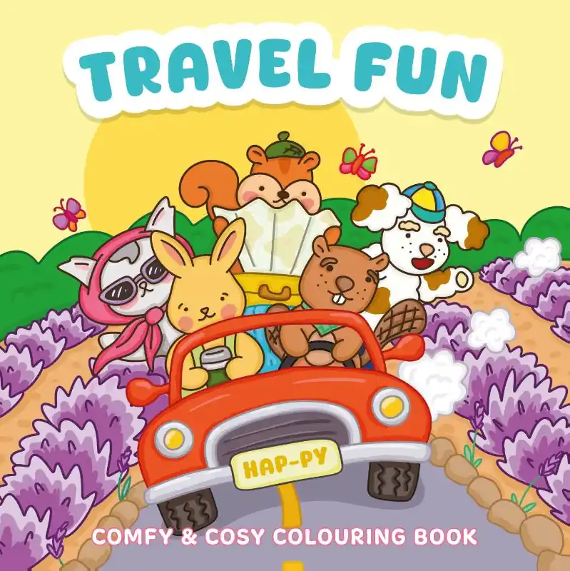 Comfy & cosy colouring book, travel fun, Eefje Halters Beperkte Voorraad