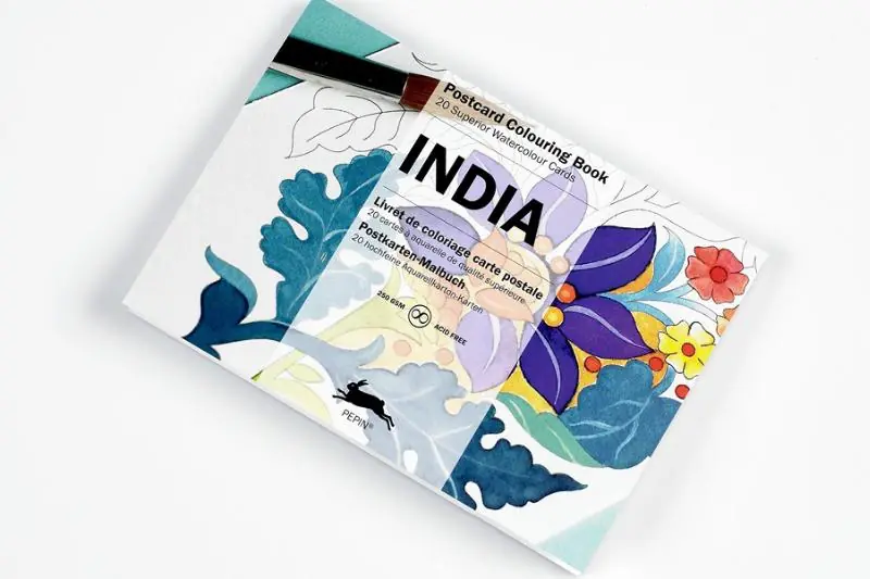 Shop Nu Postcard colouring book – India