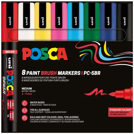 Posca acrylmarker – PC-5BR 8 basis Flitsaanbieding