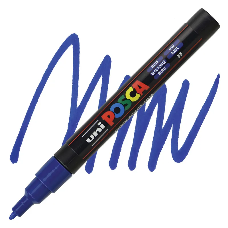 Uitverkoop Posca acrylmarker – PC-3M 0.9-1.3mm – 33 donkerblauw