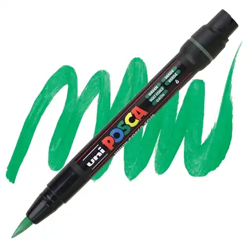 Posca acrylmarker – PCF-350 brush – 6 groen Exclusieve Aanbieding