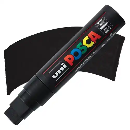 Posca acrylmarker – PC-17K 15mm – 24 zwart Gratis Retour