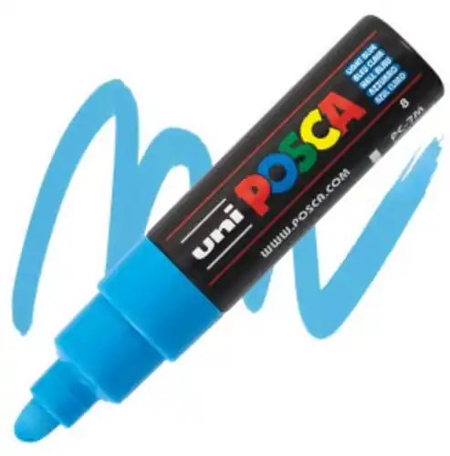 Posca acrylmarker – PC-7M 4.5-5.5mm – 8 lichtblauw Op = Op