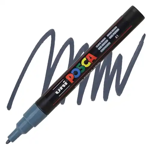 Exclusieve Aanbieding Posca acrylmarker – PC-3M 0.9-1.3mm – 61 leigrijs