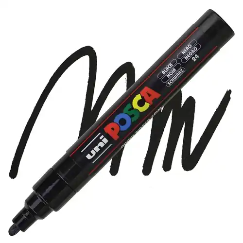 Posca acrylmarker – PC-5M 1.8-2.5mm – 24 zwart Snelle Levering