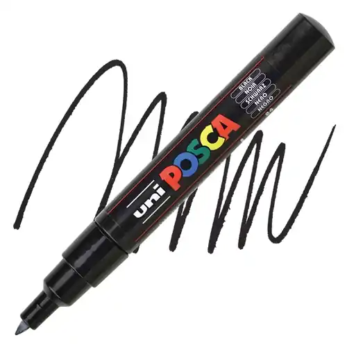 Alleen Vandaag Posca acrylmarker – PC-1MC 0.7mm – 24 zwart