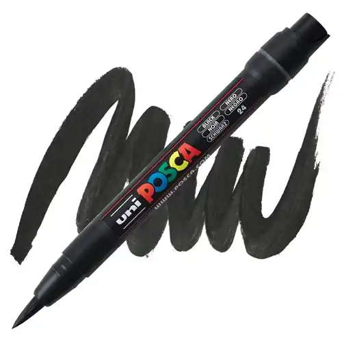 Premium Posca acrylmarker – PCF-350 brush – 24 zwart