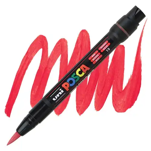 Gratis Verzending Posca acrylmarker – PCF-350 brush – 15 rood